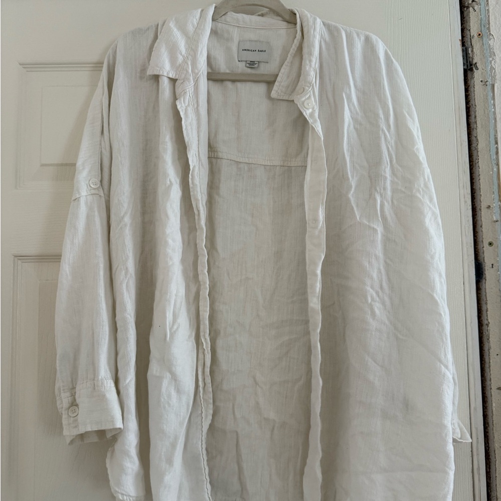 Womens White Linen top